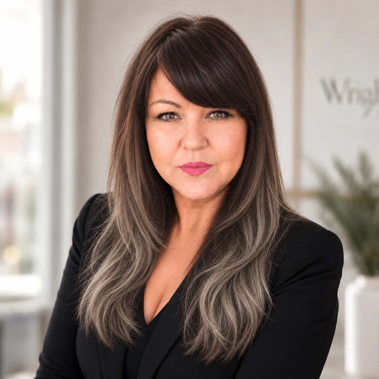 Jo Wright, Real Estate Broker, wearing a black suit Jo Wright, Real Estate Broker, wearing a black suit